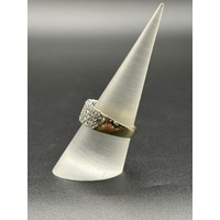 Ladies 9ct Yellow Gold Diamond Cluster Ring