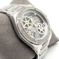 Guess Big Reveal GW0323G1 Mens Silver Stainless Steel Skeleton Watch