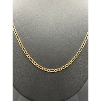 Unisex 9ct Yellow Gold Figaro Link Necklace