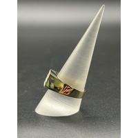 Mens 9ct Yellow Gold Diamond Signet Ring