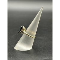 Ladies 18ct Yellow Gold Blue Sapphire & Diamond Ring