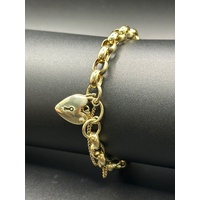 Ladies 9ct Yellow Gold Oval Belcher Link Bracelet