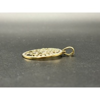 Ladies 9ct Yellow Gold Diamond Tree of Life Round Pendant