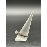 Ladies 14ct White Gold Cubic Zirconia Solitaire Ring