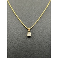 Ladies 18ct Yellow Gold Snake Link Chain with Diamond Pendant