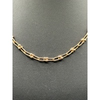 Ladies 17ct Rose Gold Paperclip Link Necklace