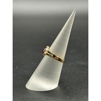 Ladies 18ct Yellow Gold Red Gemstone Solitaire Ring Size K