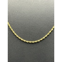 Unisex 18ct Yellow Gold Rope Link Chain Necklace