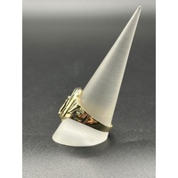 Mens 10ct Yellow Gold Diamond & Black Onyx Initial “A” Ring