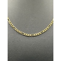 Unisex 10ct Yellow Gold Figaro Link Necklace