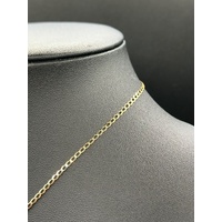 Unisex 9ct Yellow Gold Curb Link Chain with Cross Pendant