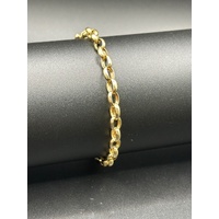 Ladies 9ct Yellow Gold Oval Belcher Link Bracelet