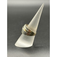 Ladies 10ct Yellow Gold Diamond Cluster Ring
