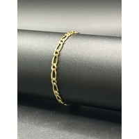 Unisex 9ct Yellow Gold Figaro Link Bracelet