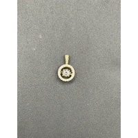Ladies 10ct Yellow Gold Diamond Halo Pendant 0.33ct TDW