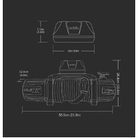 X-Bull Electric 12V 14500LBS Synthetic Rope Winch 4WD Off-Road Recovery SUV
