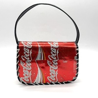 Coca-Cola Handmade Recycled Soda Can Tote Handbag Purse Red Silver