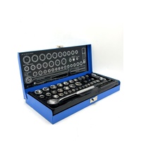 SCA 58Pc Socket Set 1/4 3/8 Drive Metric SAE Ratchet Tool Kit 547663