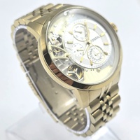 Fossil Townsman ME1137 Men's Gold-Tone Hybrid Quartz Automatic Skeleton Watch