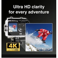 Navig8r Trek 4K UHD Dual Screen Action Camera Black 30m Waterproof