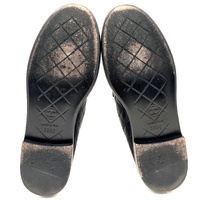 CHANEL Black Quilted Leather CC Logo Flat Loafers Shoes EU 36.5C AU 6 6.5
