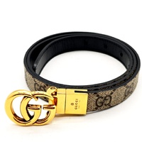 Gucci 659418 GG Marmont Reversible Belt Beige Ebony Black 85/34 + COA