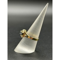 Ladies 14ct Yellow Gold Blue Sapphire & Diamond Ring