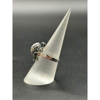 Ladies 18ct White Gold Blue Sapphire & Diamond Ring