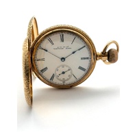 Vintage 18K Gold T.T. Jones Sons Waltham Pocket Watch 1899 Very Rare