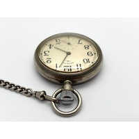 Rotara Antique Silver Mechanical Pocket Watch Vintage Watch with Chain