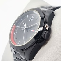 Tommy Hilfiger Mens Black Analogue Quartz Watch Stainless Steel Band