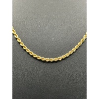 Unisex 18ct Yellow Gold Rope Twist Necklace