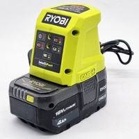 Ryobi ONE+ 18V Battery Charger IntelliPort System with 4.0Ah Battery