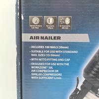 Workzone 48643 18 Gauge Air Nailer Brad Nail Gun 15-50mm Pneumatic