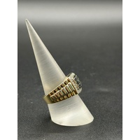 Mens 10ct Yellow Gold Diamond Ring