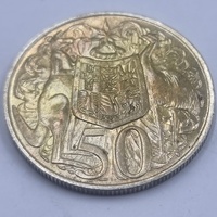 1966 Australian Round 50 Cent Coin 80% Silver Royal Australian Mint Elizabeth II