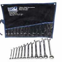 SP Tools SP10262 12Pc SAE Gear Drive Ratchet Spanner Set 0° Offset Set