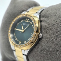 Guess Charlotte Women's Two Tone Watch GW0767L4 Green Dial Crystal Bezel 30mm