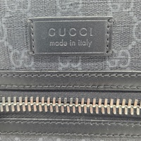 Gucci GG Supreme Black Grey Small Messenger Crossbody Bag Web Strap + COA
