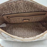 Guess Newport Cream Multi Shoulder Bag Handbag Logo Print MG143804