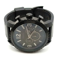 Fossil Gage BQ1711 Chronograph Black Watch 50mm Leather Band Quartz