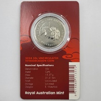 2024 Royal Australian Mint 50c Year of the Dragon Tetradecagon Uncirculated Coin