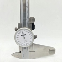 Mitutoyo 505-628 Dial Caliper 0-12 in 0-100mm Dial Wooden Case Manual