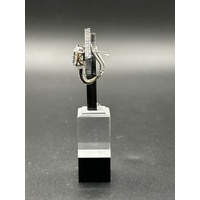 Ladies 10ct White Gold Diamond & Blue Gemstone Earrings