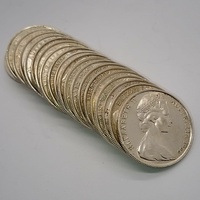 Lot 20 x 1966 Australian 50 Cent Coins 80% Silver Round Decimal Coins