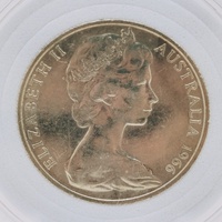 1966 Australian 50 Cent Round Silver Coin 80% Silver in Clear Protective Capsule