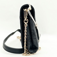 GUESS Noelle Flap Organiser Bag Coal Black Logo Crossbody Wallet Handbag
