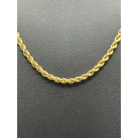 Unisex 14ct Yellow Gold Twist Rope Necklace