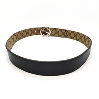 GUCCI GG Supreme Reversible Belt Interlocking G Buckle 85cm 473030 + COA