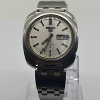 Seiko 5 Actus Vintage Automatic Silver Watch 6119-8430 21 Jewels Mens